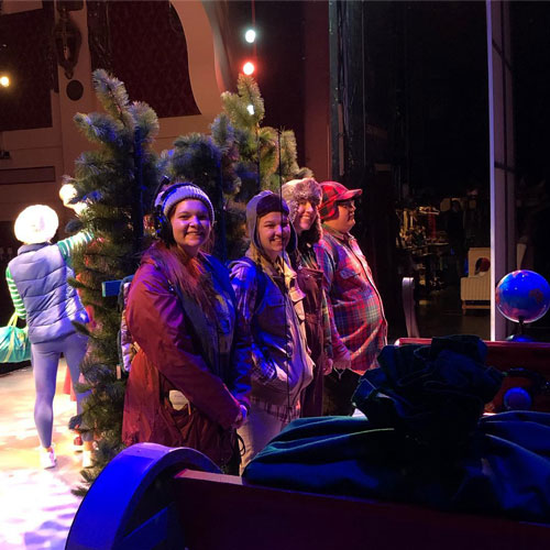 Crew Stepping in as Dancing Trees for Elf, Barter Theatre, 2018