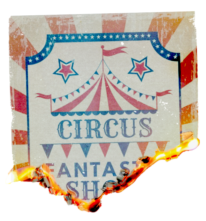 burning circus poster